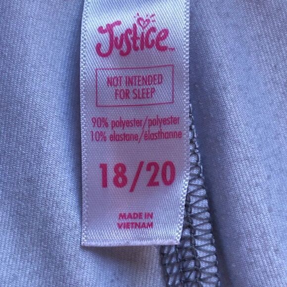 Justice Leggings Junior Gray/white/pink 18/20 - Picture 3 of 5